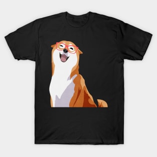 Happy Shiba Inu - Red Glasses T-Shirt